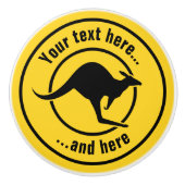 Bouton De Porte En Céramique Icône Kangaroo (Devant)