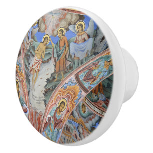 Bouton De Porte En Céramique Icône religieuse Dresser Knob