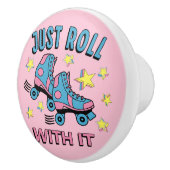 Bouton De Porte En Céramique Il suffit de rouler (Droite)