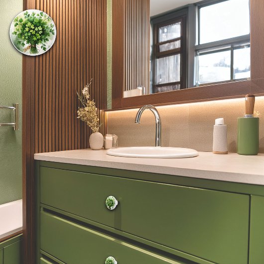 Bouton De Porte En Céramique Illustration aquarelle Bouquet de persil frais