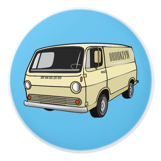 Bouton De Porte En Céramique Illustration classique de van (Devant)