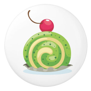 Bouton De Porte En Céramique Illustration colorée Wacky Green Sugar Plum