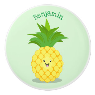 Bouton De Porte En Céramique Illustration d'ananas mignon