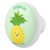Bouton De Porte En Céramique Illustration d'ananas mignon (Droite)