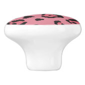 Bouton De Porte En Céramique Illustration d'animal de rose de léopard (Côté)