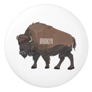 Bouton De Porte En Céramique Illustration de bison