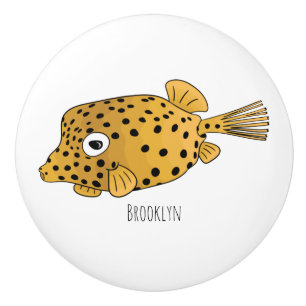 Bouton De Porte En Céramique Illustration de boxfish jaune