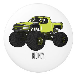 Bouton De Porte En Céramique Illustration de camion monstre