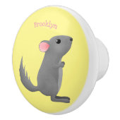 Bouton De Porte En Céramique Illustration de chinchilla gris mignon (Droite)
