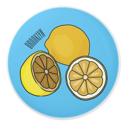 Bouton De Porte En Céramique Illustration de citron (Devant)