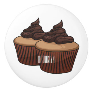 Bouton De Porte En Céramique Illustration de Cupcake