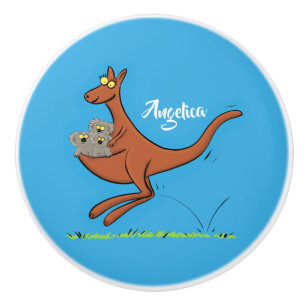 Bouton De Porte En Céramique Illustration de dessin animé Cute kangaroo et koal