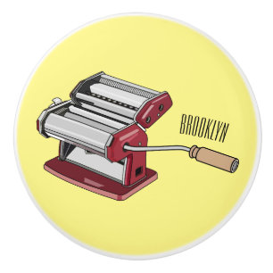 Bouton De Porte En Céramique Illustration de dessin animé de machine à pâtes