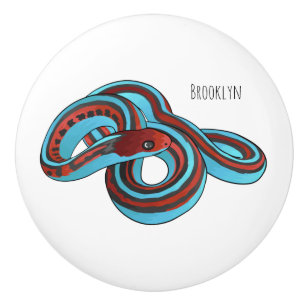 Bouton De Porte En Céramique Illustration de dessin animé du serpent à rayures