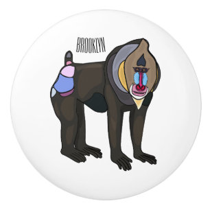 Bouton De Porte En Céramique Illustration de dessin animé Mandrill