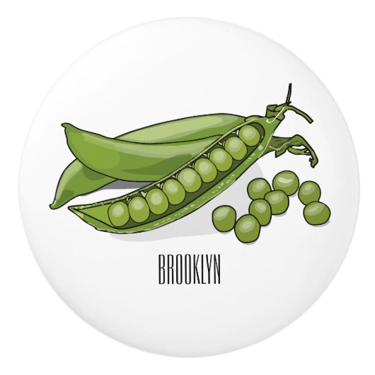 Bouton De Porte En Céramique Illustration de dessin de pois (Devant)