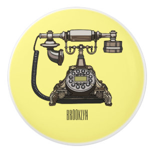 Bouton De Porte En Céramique Illustration de dessin téléphonique