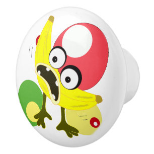Bouton De Porte En Céramique Illustration de fruit de monstre de banane