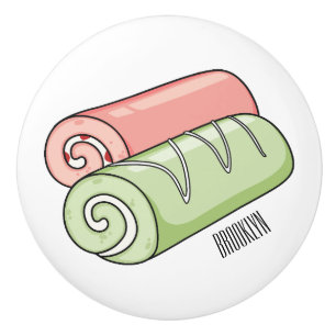 Bouton De Porte En Céramique Illustration de gâteau suisse roll / roll