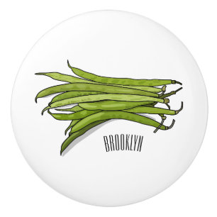 Bouton De Porte En Céramique Illustration de haricots verts