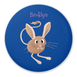Bouton De Porte En Céramique Illustration de jerboa aux longues oreilles