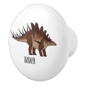 Bouton De Porte En Céramique Illustration de Kentrosaurus (Droite)