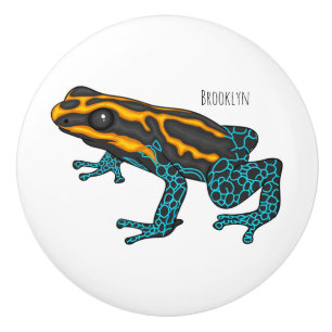 Bouton De Porte En Céramique Illustration de la grenouille à fléchettes de pois