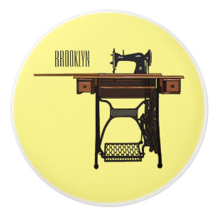 Bouton De Porte En Céramique Illustration de la machine à coudre