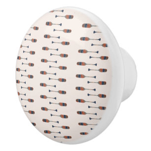 Bouton De Porte En Céramique illustration de la pagaie marine bleu Brown