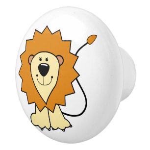 Bouton De Porte En Céramique Illustration de lion bouton en céramique de la piè