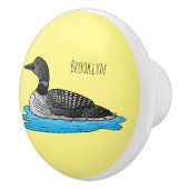 Bouton De Porte En Céramique Illustration de Loon bird (Droite)