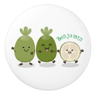 Bouton De Porte En Céramique Illustration de mignonne guava feijoa