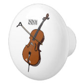 Bouton De Porte En Céramique Illustration de violoncelle (Droite)