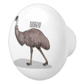 Bouton De Porte En Céramique Illustration d'Emu bird (Droite)