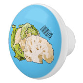Bouton De Porte En Céramique Illustration du chou-fleur (Droite)