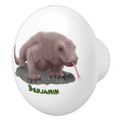 Bouton De Porte En Céramique Illustration du dragon de Komodo (Droite)