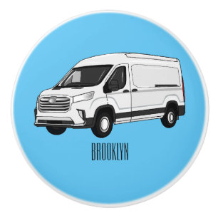 Bouton De Porte En Céramique Illustration du fourgon de livraison