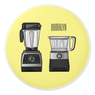 Bouton De Porte En Céramique Illustration du processeur et du mixeur alimentair