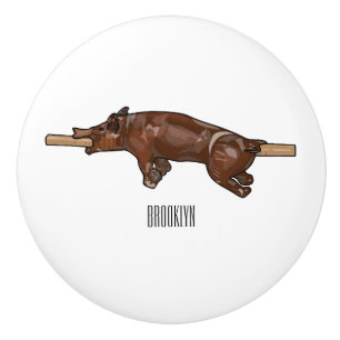 Bouton De Porte En Céramique Illustration du rôti de porc / rôti de porc