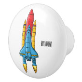 Bouton De Porte En Céramique Illustration d'un vaisseau de fusées (Droite)