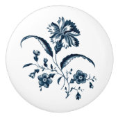 Bouton De Porte En Céramique Impression de fleurs bleues et blanches (Devant)