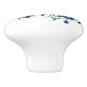 Bouton De Porte En Céramique Impression de fleurs bleues et blanches (Côté)