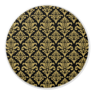 Bouton De Porte En Céramique Impression décorative Damask Fabric