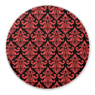 Bouton De Porte En Céramique Impression décorative Damask Fabric