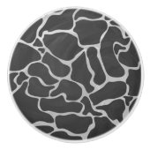 Bouton De Porte En Céramique Impression Giraffe noir et gris clair (Devant)
