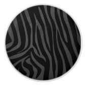 Bouton De Porte En Céramique Impression noire et grise Zebra (Devant)