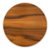 Bouton De Porte En Céramique Impression texture en bois brun foncé (Devant)