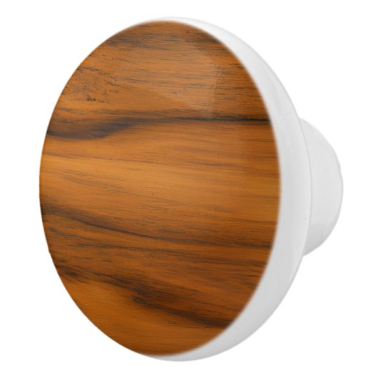 Bouton De Porte En Céramique Impression texture en bois brun foncé (Droite)