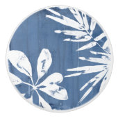 Bouton De Porte En Céramique Impressions tropicales Indigo - Verdure tropicale (Devant)