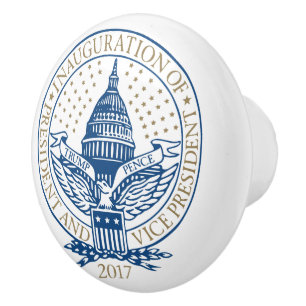 Bouton De Porte En Céramique Inauguration Donald Trump Mike Pence 2017 Logo USA